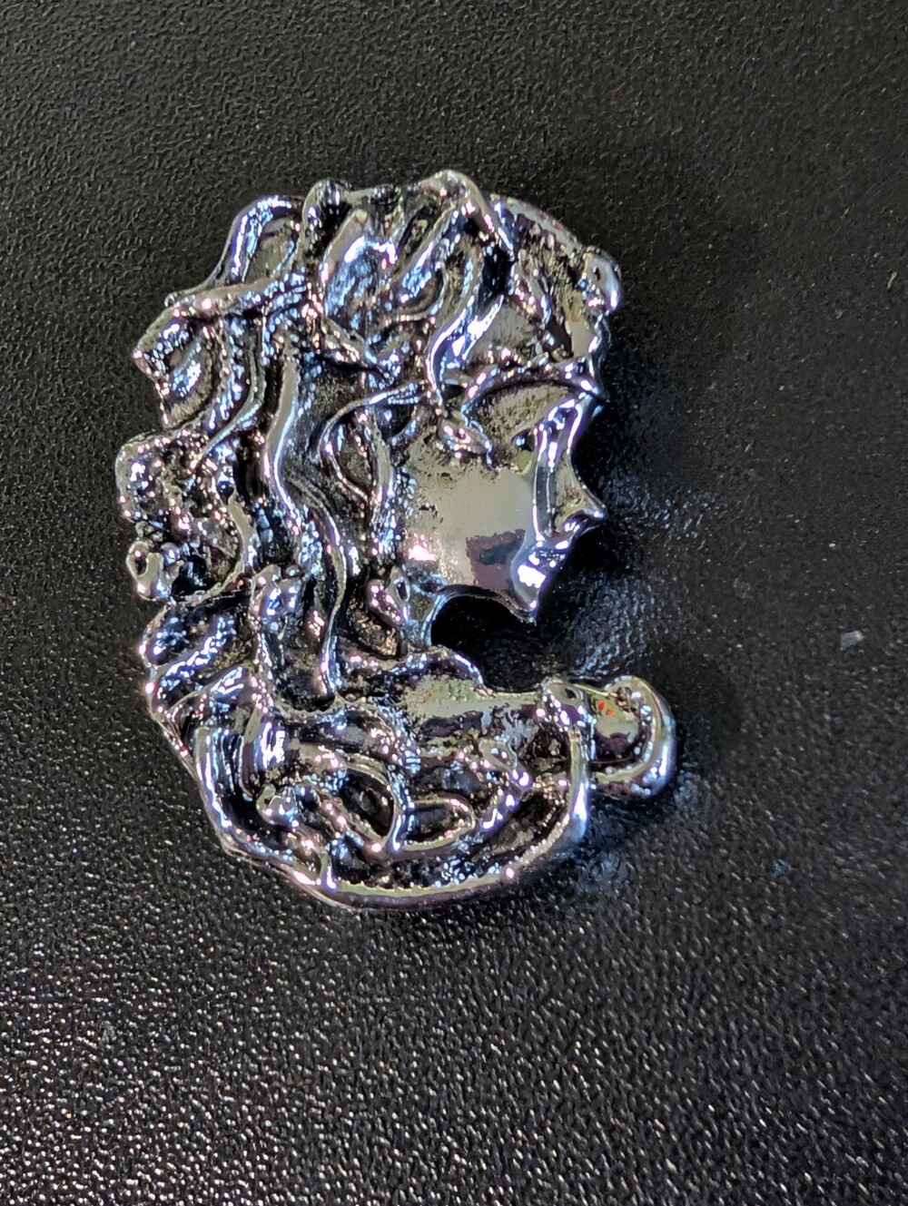 Silver-tone Decorative Medusa Pin - Women's Accessory